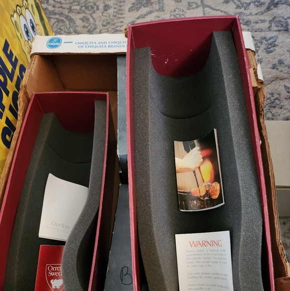 Pair of 13 inch Orrefors Rare Swedish frosted glass crystal candlesticks - Picture 6 of 7